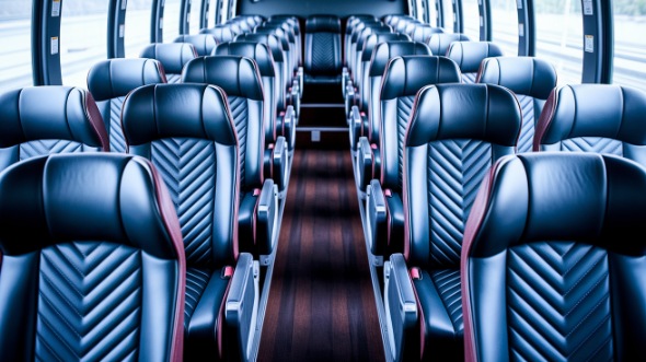evanston 50 passenger charter bus inside