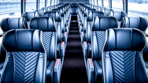 evanston 54 passenger charter bus inside