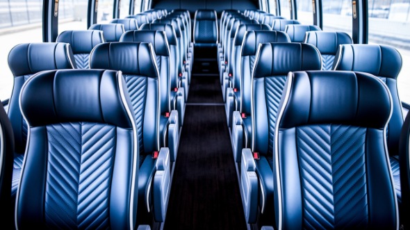 evanston 55 passenger charter bus inside