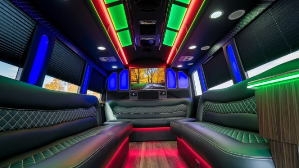 party bus rental interior evanston