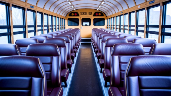 school bus rental interior evanston